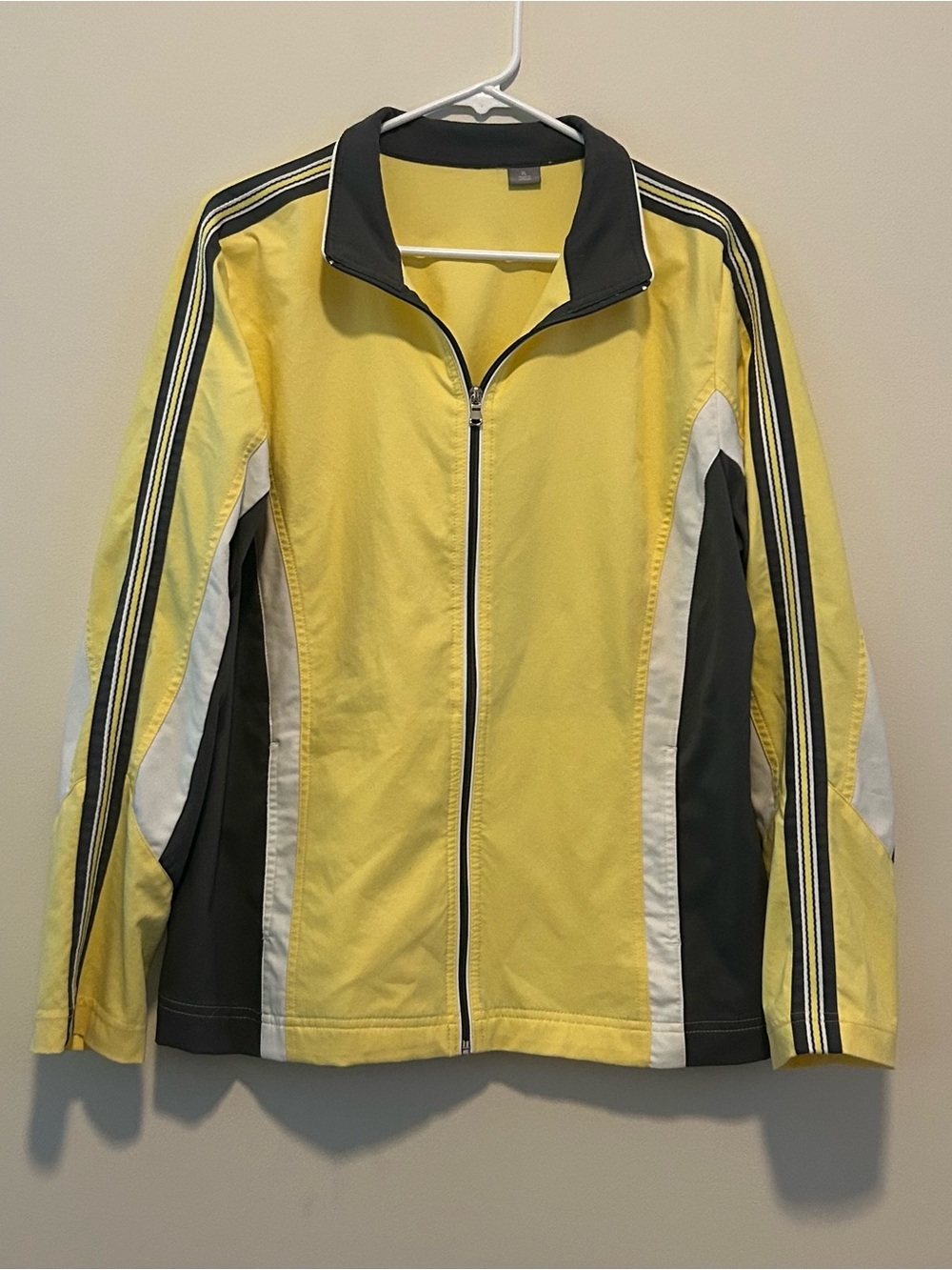 Yellow and Gray Zip-Up Sport Jacket